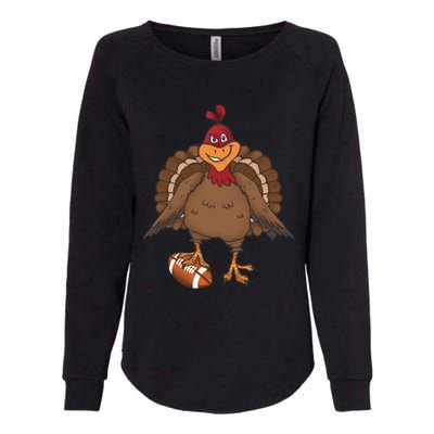 Thanksgiving Turkey Football Great Gift Womens California Wash Sweatshirt