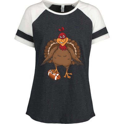 Thanksgiving Turkey Football Great Gift Enza Ladies Jersey Colorblock Tee