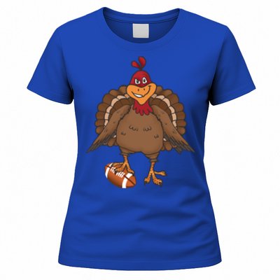 Thanksgiving Turkey Football Great Gift Women's T-Shirt