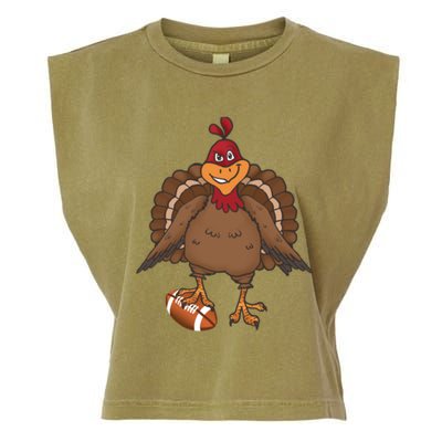 Thanksgiving Turkey Football Great Gift Garment-Dyed Women's Muscle Tee