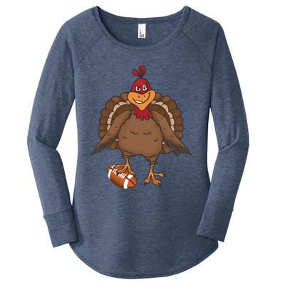 Thanksgiving Turkey Football Great Gift Women's Perfect Tri Tunic Long Sleeve Shirt