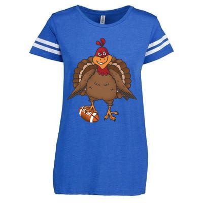 Thanksgiving Turkey Football Great Gift Enza Ladies Jersey Football T-Shirt