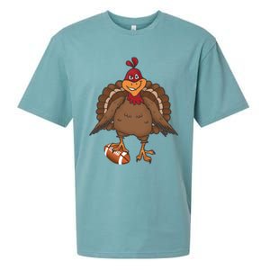 Thanksgiving Turkey Football Great Gift Sueded Cloud Jersey T-Shirt