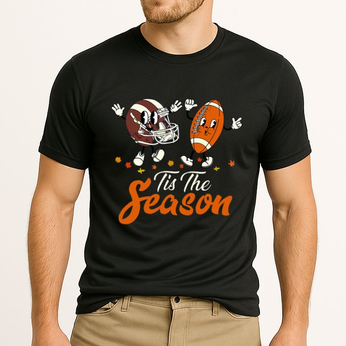 Tis The Fall Season Football Game Day Groovy Thanksgiving Performance Shirt