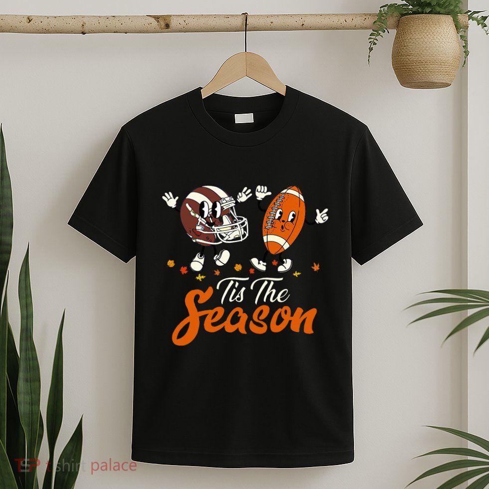Tis The Fall Season Football Game Day Groovy Thanksgiving T-Shirt