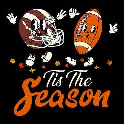 Tis The Fall Season Football Game Day Groovy Thanksgiving T-Shirt
