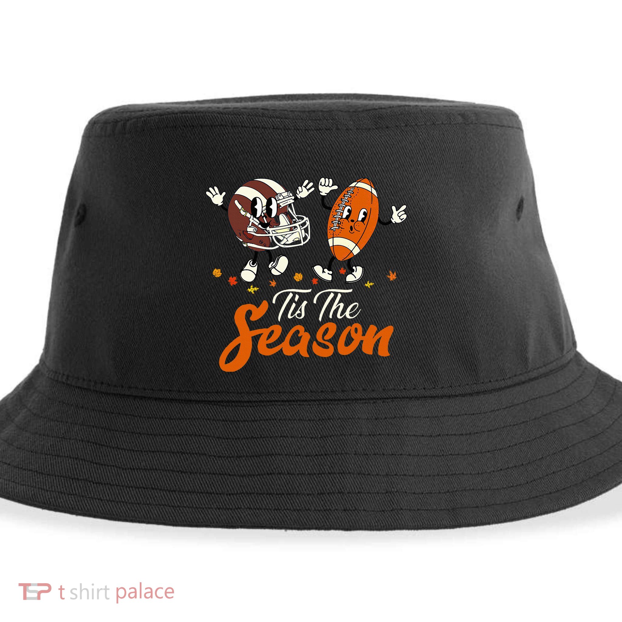Tis The Fall Season Football Game Day Groovy Thanksgiving Sustainable Bucket Hat