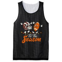 Tis The Fall Season Football Game Day Groovy Thanksgiving Mesh Reversible Basketball Jersey Tank