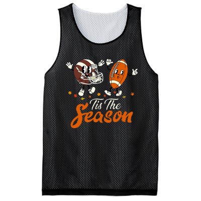 Tis The Fall Season Football Game Day Groovy Thanksgiving Mesh Reversible Basketball Jersey Tank