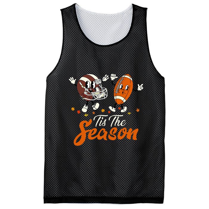 Tis The Fall Season Football Game Day Groovy Thanksgiving Mesh Reversible Basketball Jersey Tank