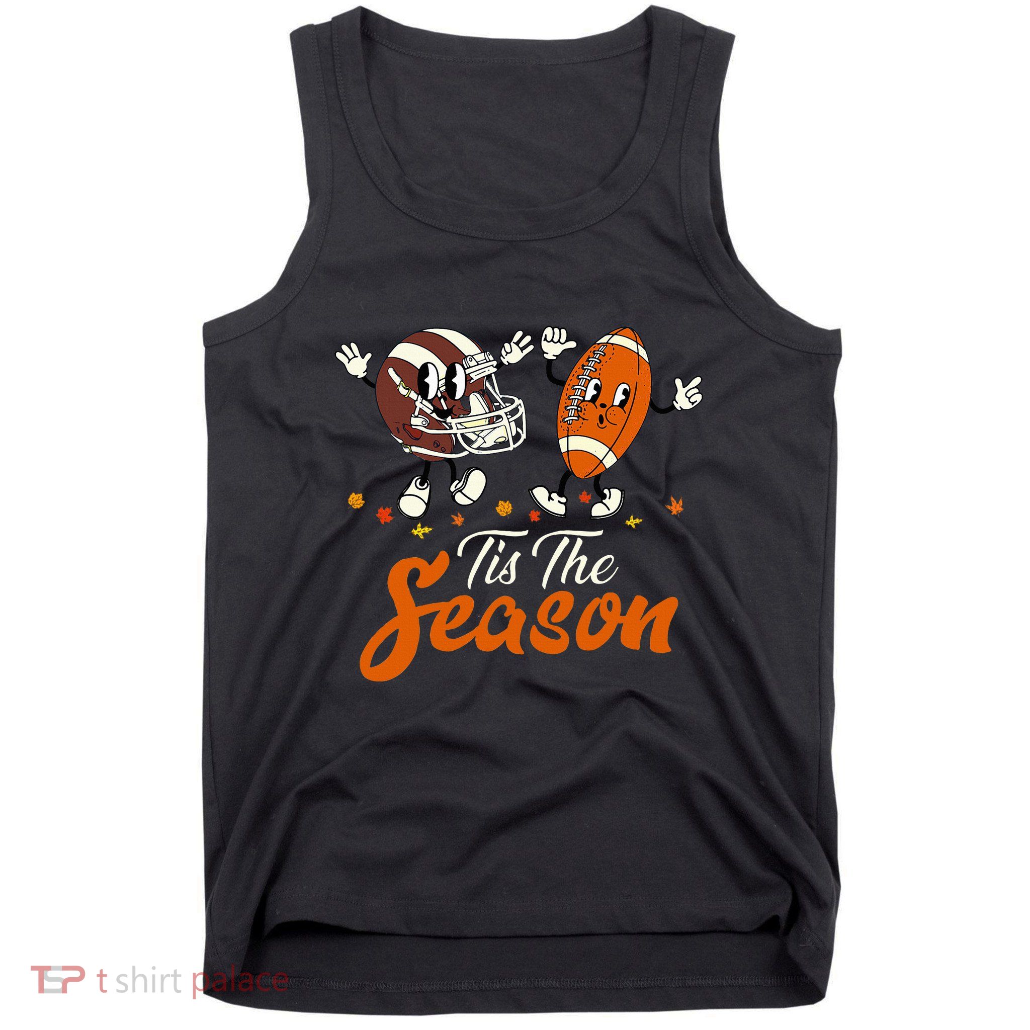 Tis The Fall Season Football Game Day Groovy Thanksgiving Tank Top