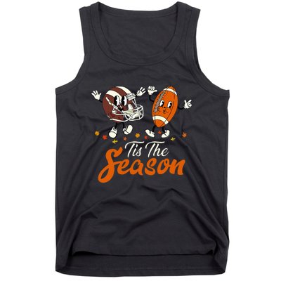 Tis The Fall Season Football Game Day Groovy Thanksgiving Tank Top