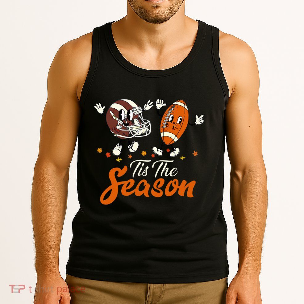 Tis The Fall Season Football Game Day Groovy Thanksgiving Tank Top