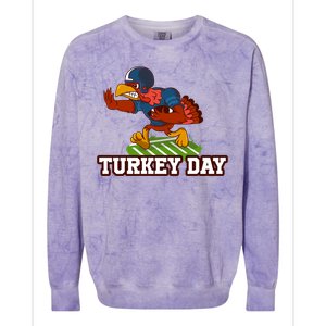 Thanksgiving Turkey Football Gift Colorblast Crewneck Sweatshirt