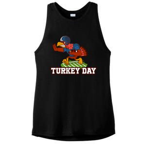 Thanksgiving Turkey Football Gift Ladies PosiCharge Tri-Blend Wicking Tank