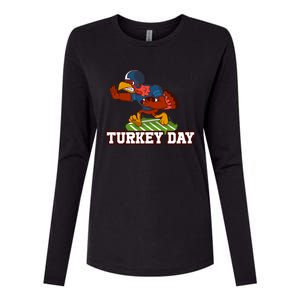 Thanksgiving Turkey Football Gift Womens Cotton Relaxed Long Sleeve T-Shirt