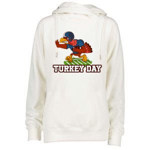 Thanksgiving Turkey Football Gift Womens Funnel Neck Pullover Hood