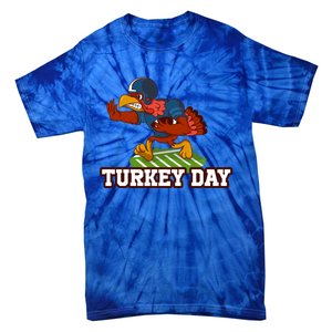 Thanksgiving Turkey Football Gift Tie-Dye T-Shirt