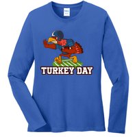 Thanksgiving Turkey Football Gift Ladies Long Sleeve Shirt