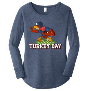 Thanksgiving Turkey Football Gift Women's Perfect Tri Tunic Long Sleeve Shirt