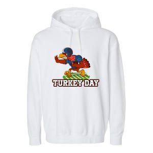 Thanksgiving Turkey Football Gift Garment-Dyed Fleece Hoodie