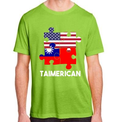 Taiwan Taiwanese Flag Proud America Puzzle Dna Mix Breed Gift Adult ChromaSoft Performance T-Shirt