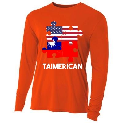 Taiwan Taiwanese Flag Proud America Puzzle Dna Mix Breed Gift Cooling Performance Long Sleeve Crew