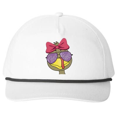 Thanksgiving Turkey Face With Gobble Sunglasses & Bow Snapback Five-Panel Rope Hat