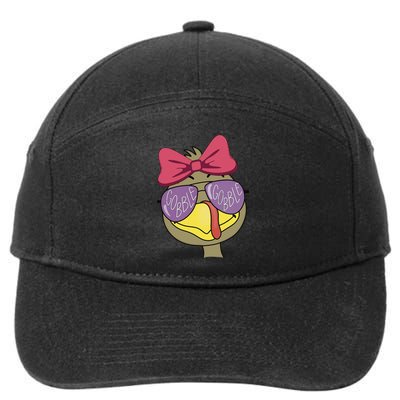 Thanksgiving Turkey Face With Gobble Sunglasses & Bow 7-Panel Snapback Hat