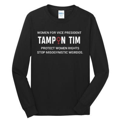 Tampon Tim Funny Meme Tim Walz Vp Vice President 2024 Tall Long Sleeve T-Shirt