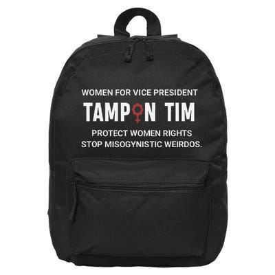 Tampon Tim Funny Meme Tim Walz Vp Vice President 2024 16 in Basic Backpack
