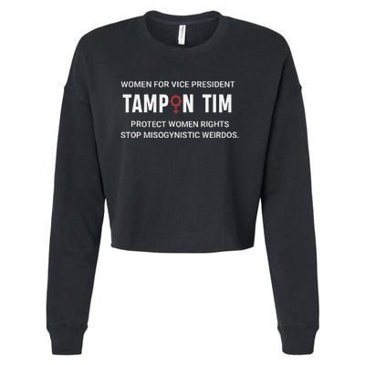 Tampon Tim Funny Meme Tim Walz Vp Vice President 2024 Cropped Pullover Crew