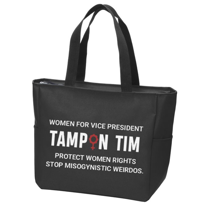 Tampon Tim Funny Meme Tim Walz Vp Vice President 2024 Zip Tote Bag