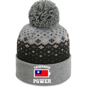 Taiwan Taiwanese Flag Proud Strength Power Battery Meaningful Gift The Baniff Cuffed Pom Beanie