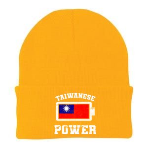 Taiwan Taiwanese Flag Proud Strength Power Battery Meaningful Gift Knit Cap Winter Beanie