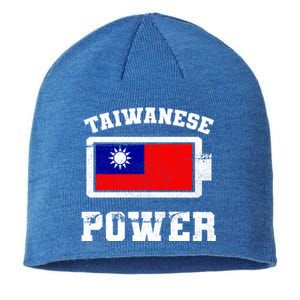 Taiwan Taiwanese Flag Proud Strength Power Battery Meaningful Gift Sustainable Beanie