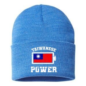 Taiwan Taiwanese Flag Proud Strength Power Battery Meaningful Gift Sustainable Knit Beanie