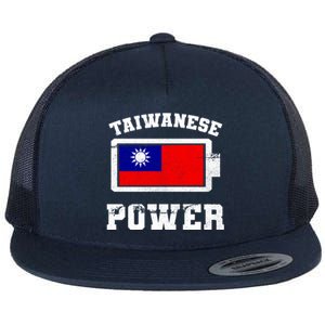 Taiwan Taiwanese Flag Proud Strength Power Battery Meaningful Gift Flat Bill Trucker Hat