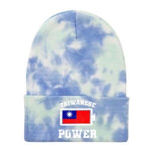 Taiwan Taiwanese Flag Proud Strength Power Battery Meaningful Gift Tie Dye 12in Knit Beanie