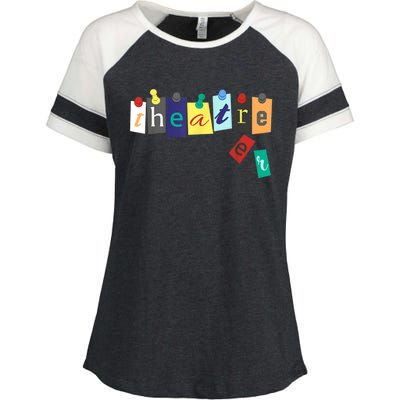 Theater Theatre Fan Musical Play Broadway Drama Enza Ladies Jersey Colorblock Tee