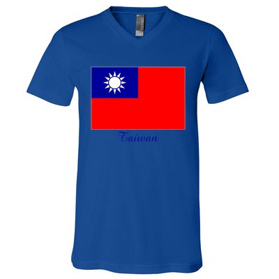 Taiwan Taiwanese Flag Souvenir Gift V-Neck T-Shirt