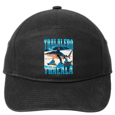 Tralalero Tralala Funny Italian Brainrot Shark Meme Bootleg 7-Panel Snapback Hat