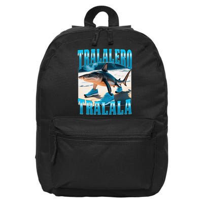 Tralalero Tralala Funny Italian Brainrot Shark Meme Bootleg 16 in Basic Backpack