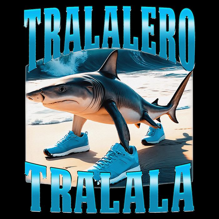 Tralalero Tralala Funny Italian Brainrot Shark Meme Bootleg 16 in Basic Backpack