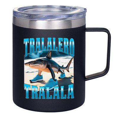 Tralalero Tralala Funny Italian Brainrot Shark Meme Bootleg 12oz Stainless Steel Coffee Mug