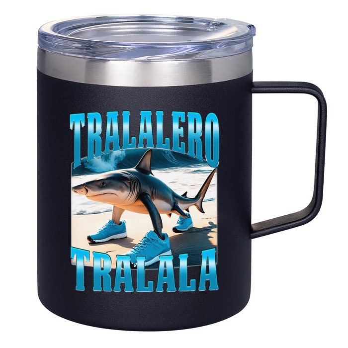Tralalero Tralala Funny Italian Brainrot Shark Meme Bootleg 12oz Stainless Steel Coffee Mug