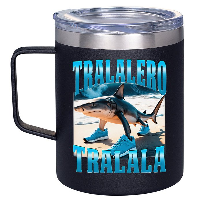 Tralalero Tralala Funny Italian Brainrot Shark Meme Bootleg 12oz Stainless Steel Coffee Mug