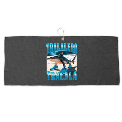 Tralalero Tralala Funny Italian Brainrot Shark Meme Bootleg Large Microfiber Waffle Golf Towel