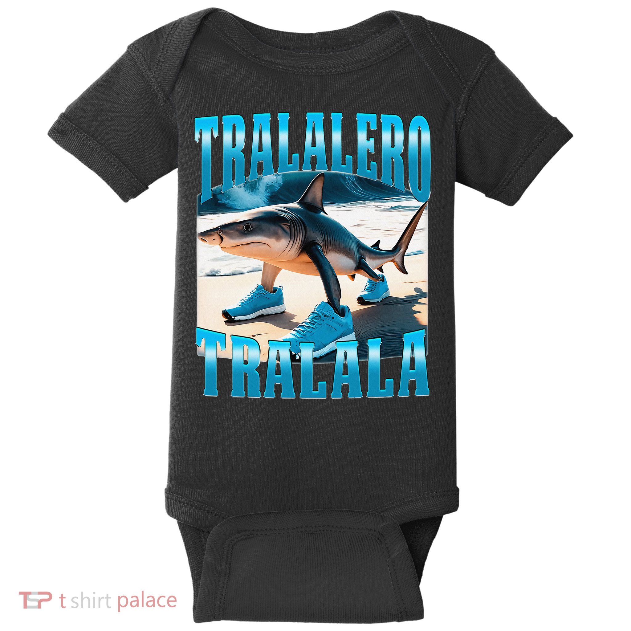 Tralalero Tralala Funny Italian Brainrot Shark Meme Bootleg Baby Bodysuit