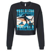 Tralalero Tralala Funny Italian Brainrot Shark Meme Bootleg Cropped Pullover Crew